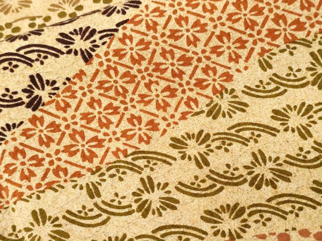 平和屋着物■上質な小紋　切嵌花文　正絹　逸品　CABK3813ev