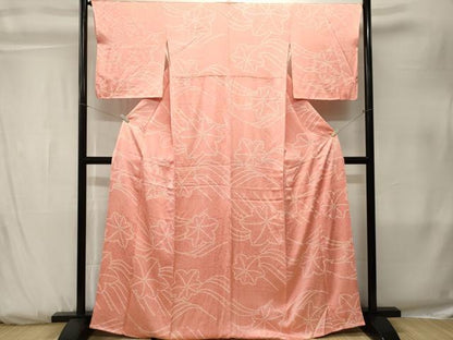 平和屋着物■上質な小紋　総絞り　楓文　正絹　逸品　CABK3819ev