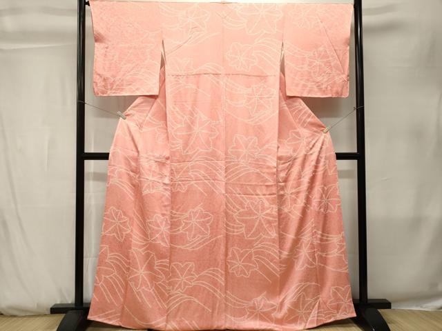 平和屋着物■上質な小紋　総絞り　楓文　正絹　逸品　CABK3819ev
