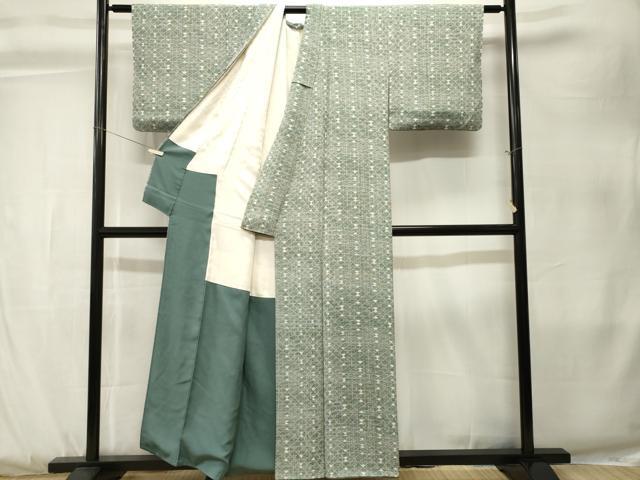 平和屋着物■上質な小紋　菱幾何学文　正絹　逸品　CABK3828ev