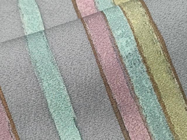 平和屋着物■上質な小紋　縞　正絹　逸品　CABK3830ev