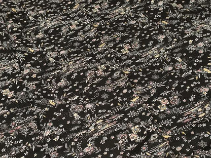 平和屋着物■上質な小紋　風景文　黒地　正絹　逸品　CABK3831ev