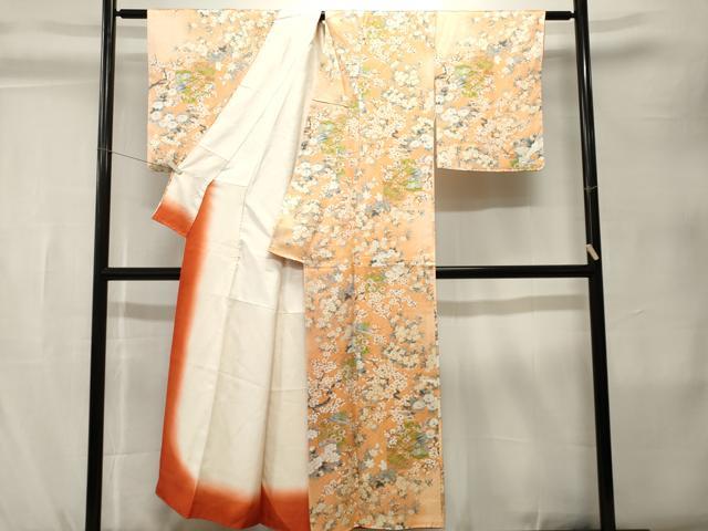 平和屋着物■上質な小紋　色紙枝花文　正絹　逸品　CABK3833ev