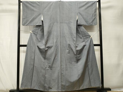 平和屋着物■上質な紬　縞　正絹　逸品　CABK3834ev