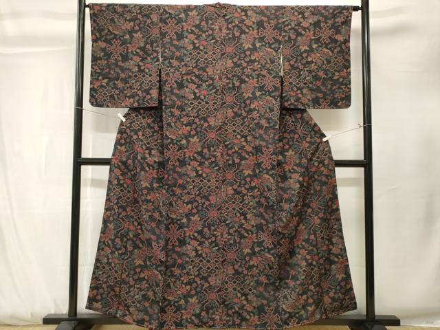 平和屋着物■上質な小紋　切嵌花唐草文　正絹　逸品　CABK3848ev