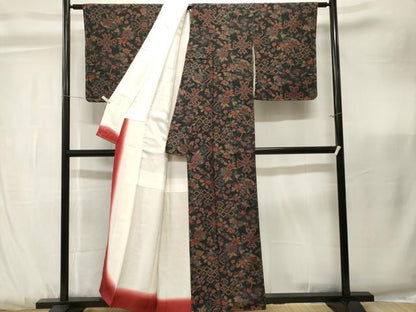 平和屋着物■上質な小紋　切嵌花唐草文　正絹　逸品　CABK3848ev