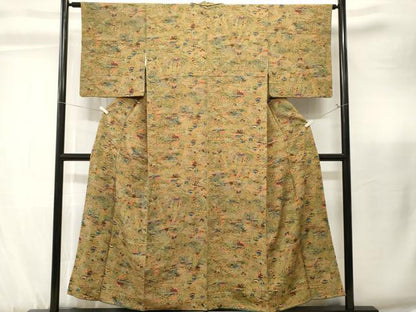 平和屋着物■上質な小紋　鴛鴦風景文　正絹　逸品　CABK3849ev
