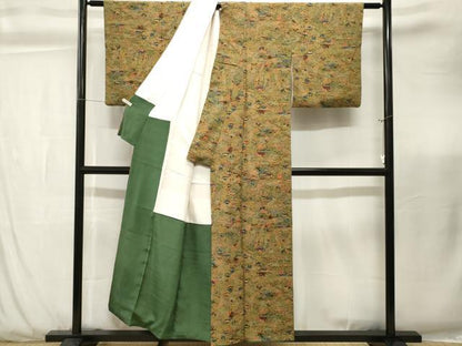 平和屋着物■上質な小紋　鴛鴦風景文　正絹　逸品　CABK3849ev