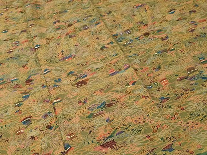 平和屋着物■上質な小紋　鴛鴦風景文　正絹　逸品　CABK3849ev