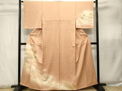 平和屋着物■訪問着　道長草花文　暈し染め　金彩　正絹　逸品　CABK3855ev