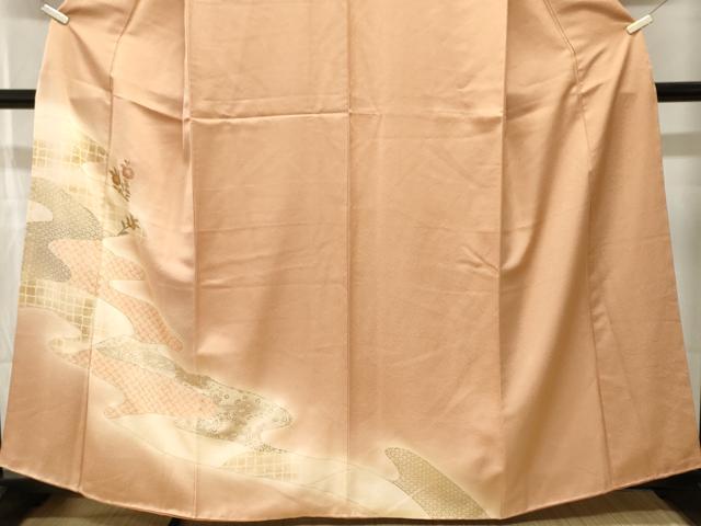平和屋着物■訪問着　道長草花文　暈し染め　金彩　正絹　逸品　CABK3855ev