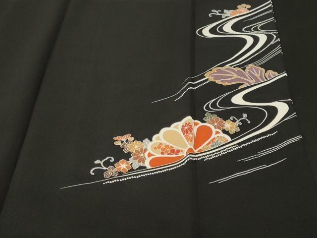 平和屋着物■豪華黒留袖　総刺繍　流水菊文　宝尽し花唐草文　金彩　松坂屋扱い　　正絹　逸品　CABK3856ev