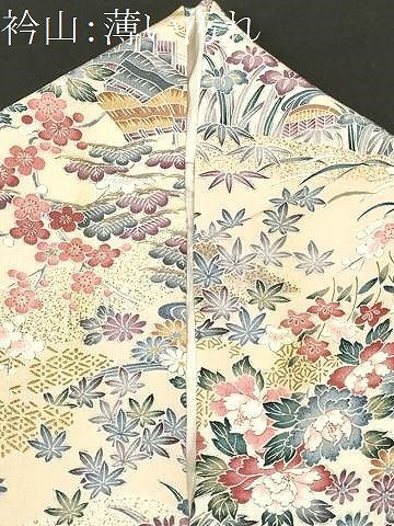 平和屋着物■上質な小紋　松竹梅御所解文　金彩　三越扱い　正絹　逸品　CABK3858ev