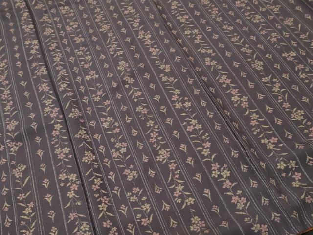 平和屋着物■上質な小紋　草花間道　正絹　逸品　CABK3859ev