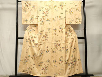 平和屋着物■上質な小紋　草花文　正絹　逸品　CABK3860ev