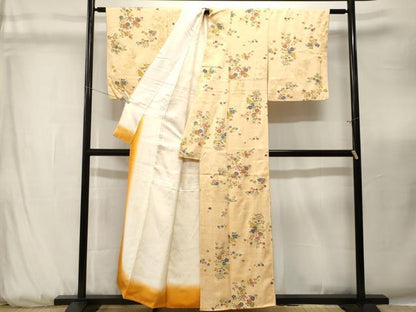 平和屋着物■上質な小紋　草花文　正絹　逸品　CABK3860ev
