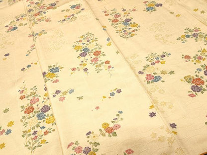 平和屋着物■上質な小紋　草花文　正絹　逸品　CABK3860ev