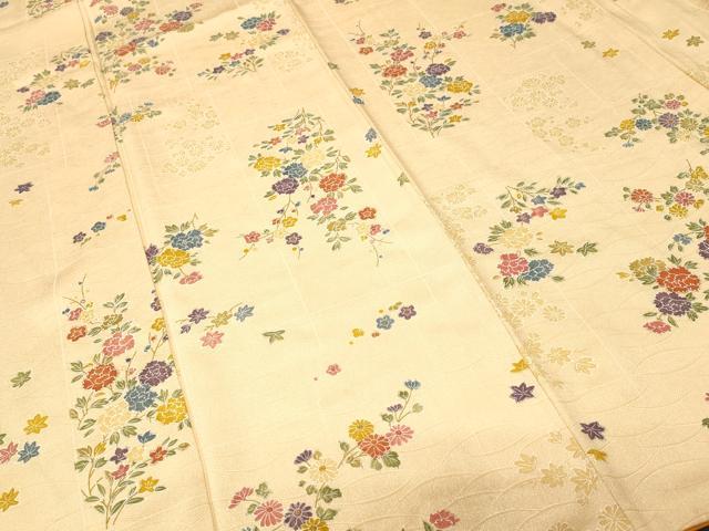 平和屋着物■上質な小紋　草花文　正絹　逸品　CABK3860ev