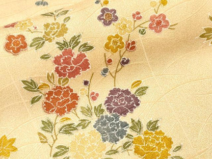 平和屋着物■上質な小紋　草花文　正絹　逸品　CABK3860ev