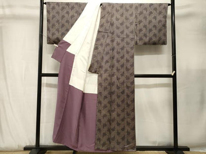 平和屋着物■上質な小紋　幾何学文　正絹　逸品　CABK3862ev