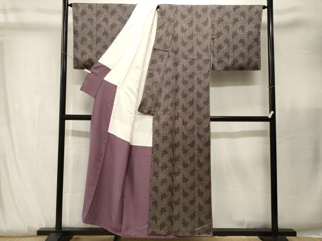 平和屋着物■上質な小紋　幾何学文　正絹　逸品　CABK3862ev