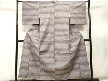 平和屋着物■上質な紬　横段文　正絹　逸品　CABK3865ev