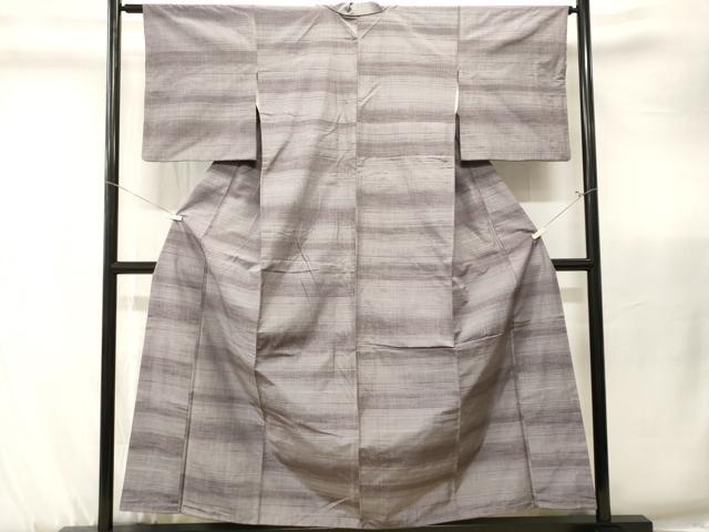 平和屋着物■上質な紬　横段文　正絹　逸品　CABK3865ev