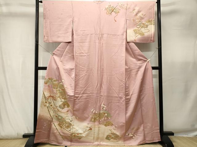 平和屋着物■訪問着　地紙花鳥文　暈し染め　金彩　正絹　逸品　CABK3866ev
