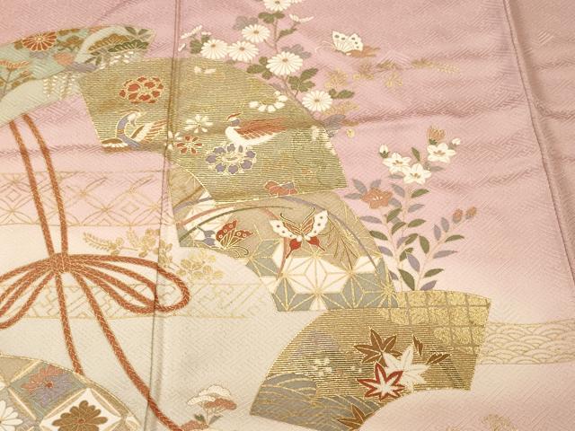 平和屋着物■訪問着　地紙花鳥文　暈し染め　金彩　正絹　逸品　CABK3866ev