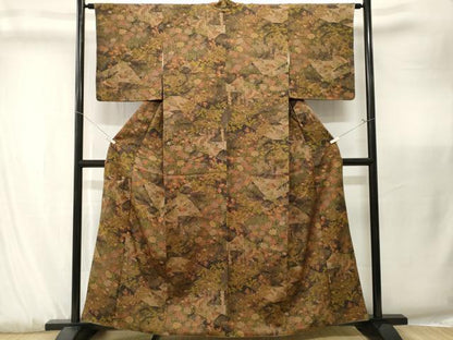 平和屋着物■上質な小紋　鴛鴦草花文　正絹　逸品　CABK3871ev