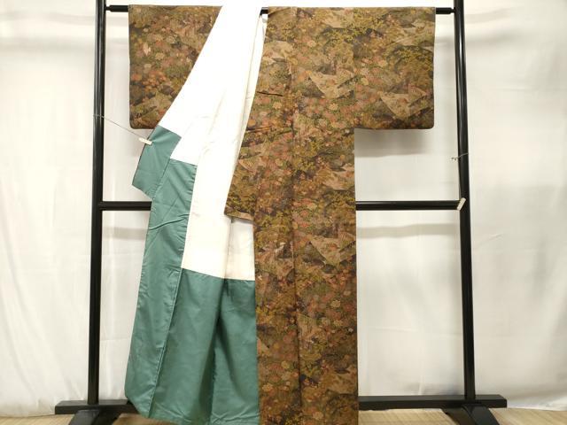 平和屋着物■上質な小紋　鴛鴦草花文　正絹　逸品　CABK3871ev