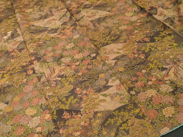 平和屋着物■上質な小紋　鴛鴦草花文　正絹　逸品　CABK3871ev