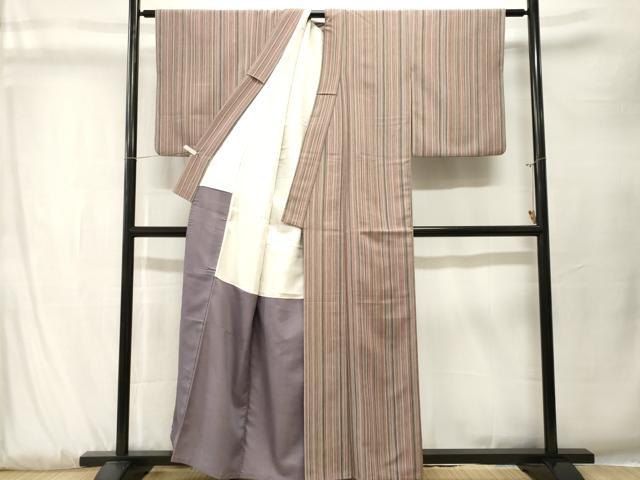 平和屋着物■上質な小紋　縞　正絹　逸品　CABK3873ev