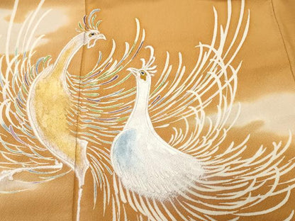 平和屋着物■豪華色留袖　刺繍　鳳凰　正絹　逸品　CABK3874ev