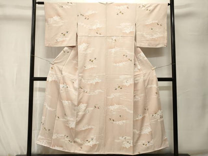 平和屋着物■上質な小紋　人物草花文　暈し染め　金彩　正絹　逸品　CABK3876ev
