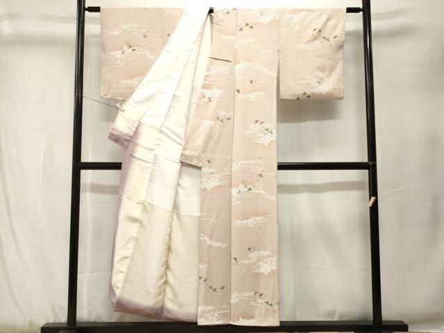 平和屋着物■上質な小紋　人物草花文　暈し染め　金彩　正絹　逸品　CABK3876ev