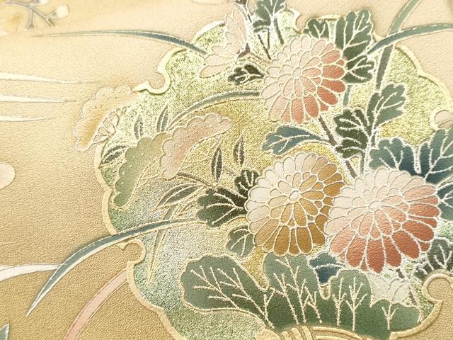 平和屋着物■訪問着　松竹梅　流水雪輪色紙枝花文　暈し染め　金銀彩　正絹　逸品　CABK3877ev