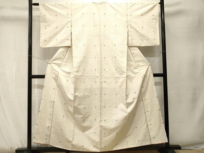 平和屋着物■上質な紬　幾何学文　正絹　逸品　CABK3878ev