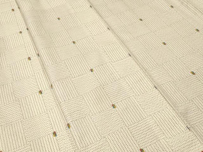 平和屋着物■上質な紬　幾何学文　正絹　逸品　CABK3878ev
