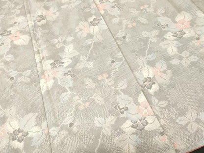 平和屋着物■上質な紬　草花文　正絹　逸品　CABK3879ev