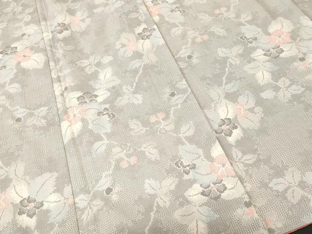 平和屋着物■上質な紬　草花文　正絹　逸品　CABK3879ev
