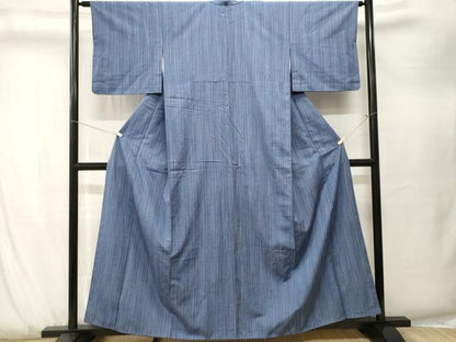 平和屋着物■上質な紬　縞　正絹　逸品　CABK3883ev