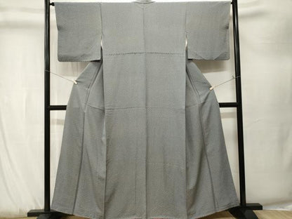 平和屋着物■上質な小紋　青海波文　正絹　逸品　CABK3885ev