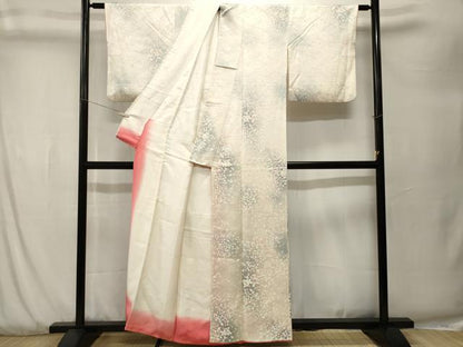 平和屋着物■上質な小紋　舞花文　暈し染め　正絹　逸品　CABK3886ev