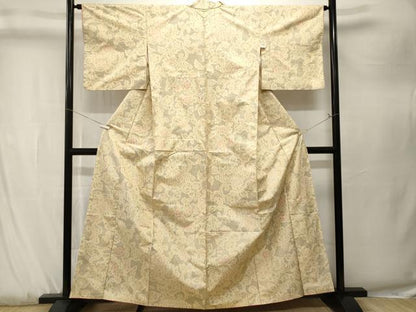 平和屋着物■本場大島紬　花唐草文　正絹　逸品　CABK3887ev