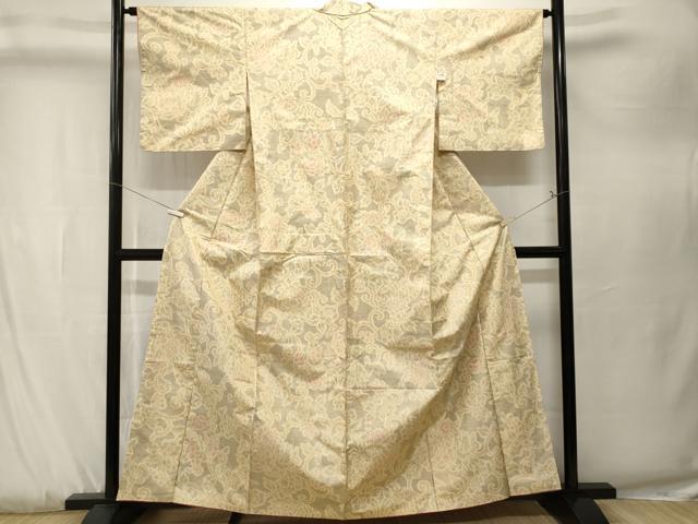 平和屋着物■本場大島紬　花唐草文　正絹　逸品　CABK3887ev