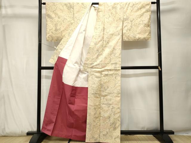 平和屋着物■本場大島紬　花唐草文　正絹　逸品　CABK3887ev