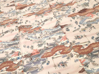 平和屋着物■上質な小紋　人物風景文　暈し染め　正絹　逸品　CABK3888ev