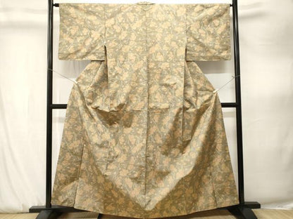 平和屋着物■上質な紬　枝花文　正絹　逸品　CABK3889ev
