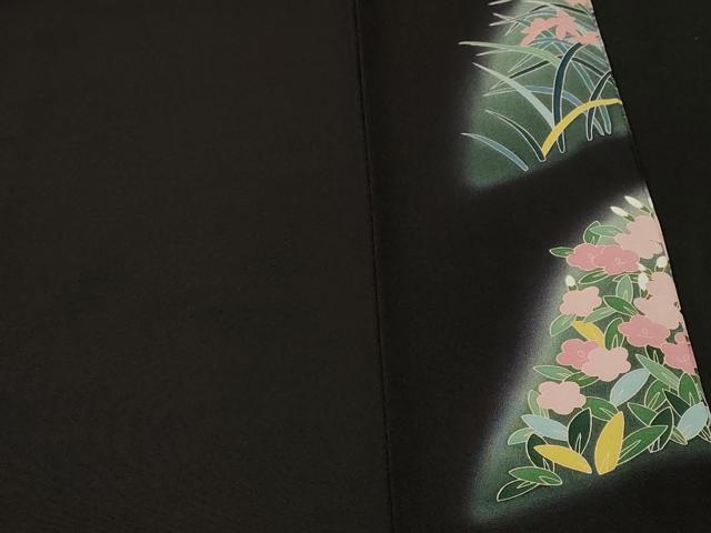 平和屋着物■豪華黒留袖　作家物　珠千鳥　飛鶴御所解文　暈し染め　反端付き　正絹　逸品　CABK3902ev